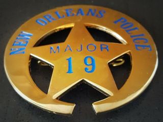 Obsolete Badge.  Orleans Police 1889 / Major No.  19