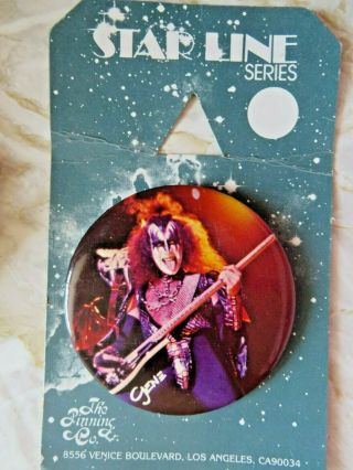 Vintage Kiss Pinback Button 3” Gene Simmons 1977