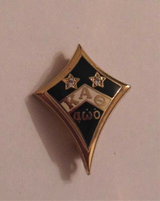 Kappa Alpha Theta Sorority Fraternity Member Pin Enamel Diamonds Bpa Gk.  Vintage