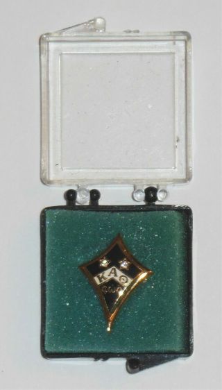 Kappa Alpha Theta Sorority Fraternity Member Pin Enamel Diamonds BPA GK.  Vintage 2