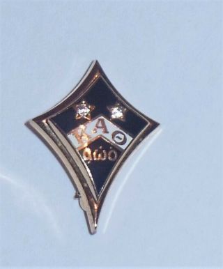Kappa Alpha Theta Sorority Fraternity Member Pin Enamel Diamonds BPA GK.  Vintage 3