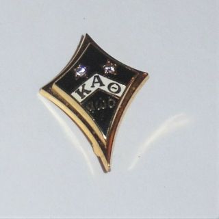 Kappa Alpha Theta Sorority Fraternity Member Pin Enamel Diamonds BPA GK.  Vintage 5