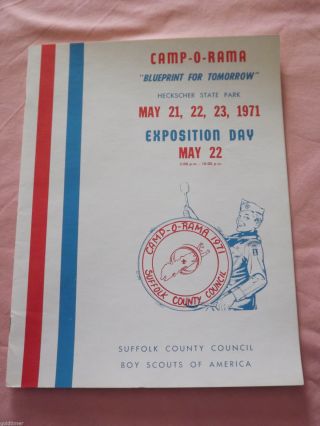 Vintage Bsa Boy Scouts 1971 Camp O Rama Suffolk County Council Info Pamphlet