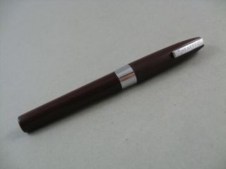 Vintage Sheaffer Maroon & Chrome Cartridge Fill Fountain Pen Made In Usa