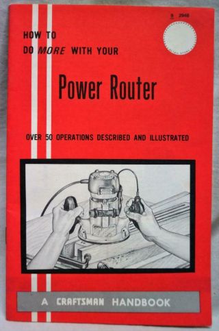 Sears Craftsman Power Router Handbook Informational Brochure Guide 1972 Vintage