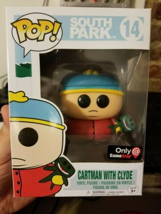 Funko Pop South Park 14 Cartman With Clyde Frog Gamestop Exclusive In Protector