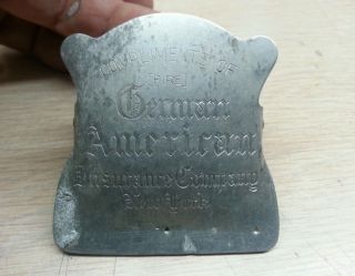 Vintage Advertising Paper Clip Clamp German American Insurance Company York