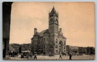 Hartford City Indiana Blackford County Court House York Store Wagons 1906