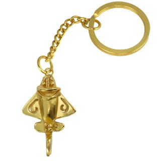 Across The Puddle 24k Gp Pre - Columbian Ancient Aliens Golden Jet - 3 Keychain - Ring