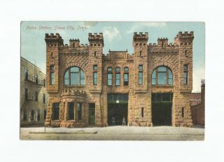 Colorized Postcard Police Station Sioux City Ia Iowa