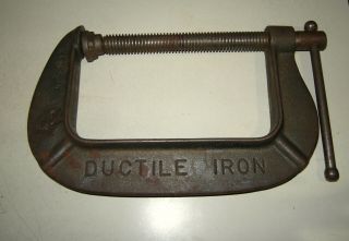 Large Antique Vintage B&c 5 " Brink & Cotton 145 Ductile Iron C Clamp Tool Usa