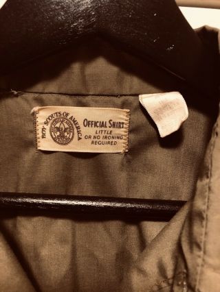 Vgt 70’s Boy Scout BSA Uniform shirt Adult size XL scoutmaster patch 4