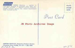 Advertising Postcard,  Norton Company,  Noroc Coatings Promo,  Worcester MA 2