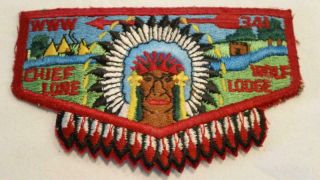 1970s Boy Scouts Bsa Oa 341 Chief Lone Wolf Lodge Patch With