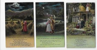 Set 3 Bamforth Song Cards Set 4570 When The Harvest Moon Is Shining Sweet Eileen