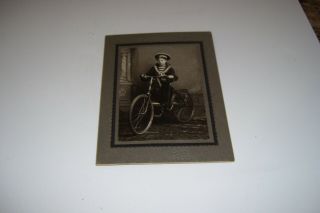 Antique Photo Of Girl In Darling Outfit & Her Bike - By Thorson - Cashton/westby,  Wis