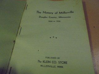 Vintage Book The History of Millerville,  Douglas County,  Minnesota Minn. 3