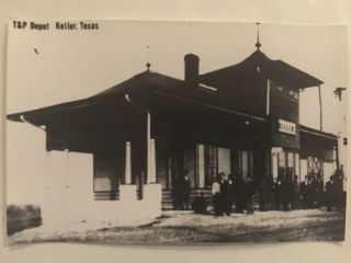 Keller Texas T&p Rr Station Railroad Depot B&w Real Photo Postcard Rppc