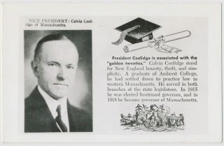 Us Vice President - Calvin Coolidge Of Massachusetts Rppc