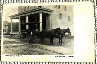 East Burke,  Vt.  A 1921 Black & White Card Of The East Burke Stage Carriage