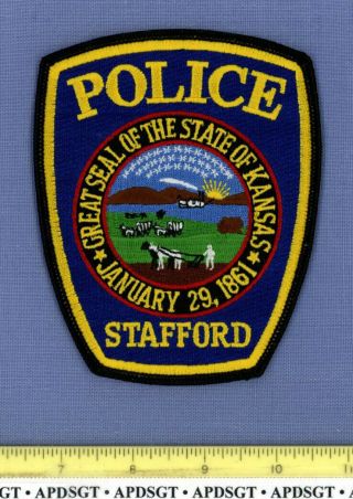 Stafford Kansas Sheriff Police Patch State Seal Full Embroidery