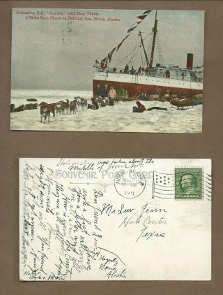 1911 Nome Ak,  Steamer S.  S.  Corwin,  Unloading Cargo,  Dog & Sled Teams To Transport
