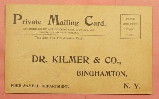 PRIVATE MAILING CARD DR.  KILMER & CO MEDICINE ADVERTISING 2