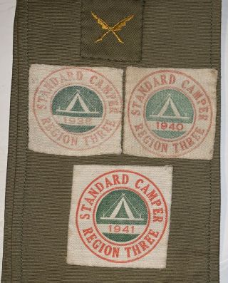 1941,  1942 & 1943 Region Three Standard Camper Patches