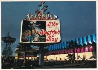 Stardust Casino Las Vegas Nevada Postcard 1980 Siegfried & Roy