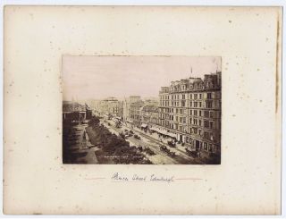 Edinburgh View Of Princes Street - Antique Albumen Photograph C1880 By Patrick