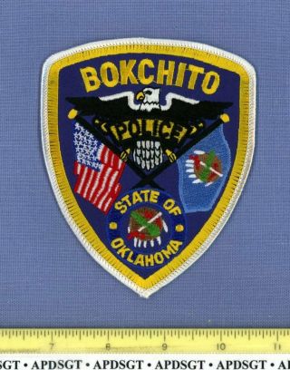 Bokchito Oklahoma Sheriff Police Patch Osage Indian Peace Pipe War Drum