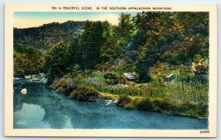Postcard Great Smoky Mountains Nat.  Park Peaceful Scene Vtg View C2