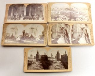 5 Antique Vintage Stereoview Cards Stereo View Keystone View Co 1896 Nyc