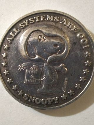 Vintage 1969 Nasa Apollo 11 Snoopy First Landing On Moon Commemorative Coin Rare
