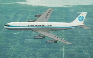 Boeing 707 Jet Clipper Pan American World Airways Advertising Postcard