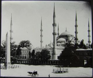Glass Magic Lantern Slide Mosque Of Sultan Ahmed Istanbul C1900 Photo Turkey