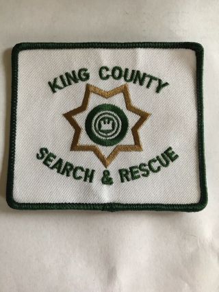 King Co Sheriff S&r Search And Rescue Police Patch Wa Washington