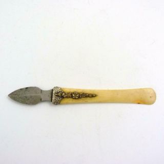 French Letter Opener Signed M.  M.  Paris,  19th Century