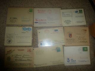 9 X Germany Postcards Postmarked & Stamped Pictured Backs & Fronts In Scans No 6
