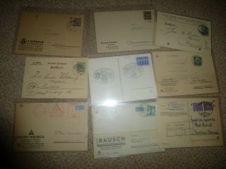 9 X Germany Postcards Postmarked & Stamped Pictured Backs & Fronts In Scans No 2