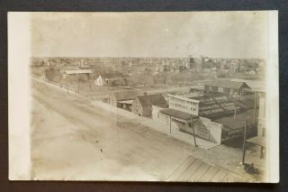 Pre - 1915 Old Real Photo Postcard Of A Town & Hardware Store Rppc (ej)