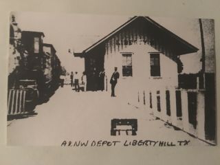 Liberty Hill Texas Anw Rr Station Railroad Depot B&w Real Photo Postcard Rppc