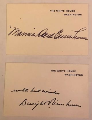 Mamie Eisenhower Autograph White House Cards With Dwight Eisenhower Facsimile.