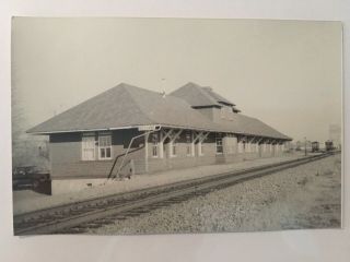 Bassano Alberta Canada Cp Rr Station Railroad Depot Bw Real Photo Postcard Rppc