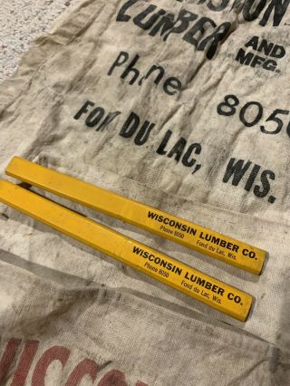 Vintage Wisconsin Lumber Co Carpenter Nail Apron Fond Du Lac Wis Wi Pencil 4