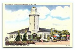 Vintage Postcard Lighthouse Restaurant North Miami Beach Florida I9