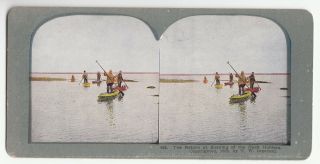[49315] Circa 1903 Stereoview " The Return At Evening Of Duck Hunters " No.  433