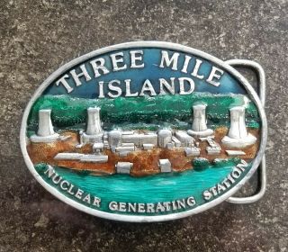 Three Mile Island Nuclear Generating Station Belt Buckle - In Color
