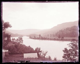 Mid Maine,  (2) Early 1900s Glass Negative,  " Lake Scene,  Water Scene "