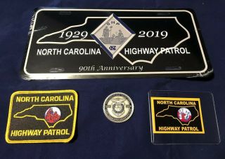 North Carolina Highway Patrol 90th Anniversary Plate,  Coin,  Patch,  Decal 1929 - 2019